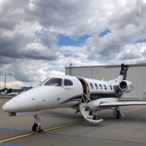 Embraer Phenom 300 for charter with AvconJet. View from the front