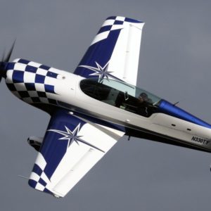 Extra 330 LT in flight blu and white