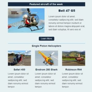 Email Update Banners: Featured Aircraft & Featured Company