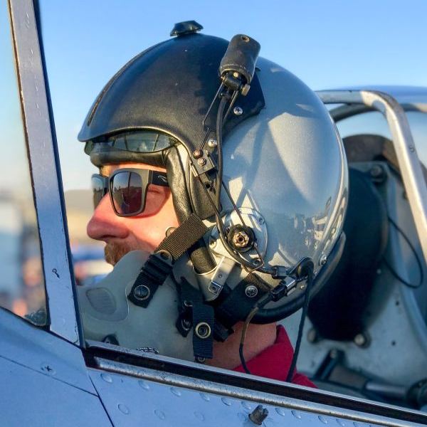 Flying Eyes Optics On AvPay pilot in cockpit