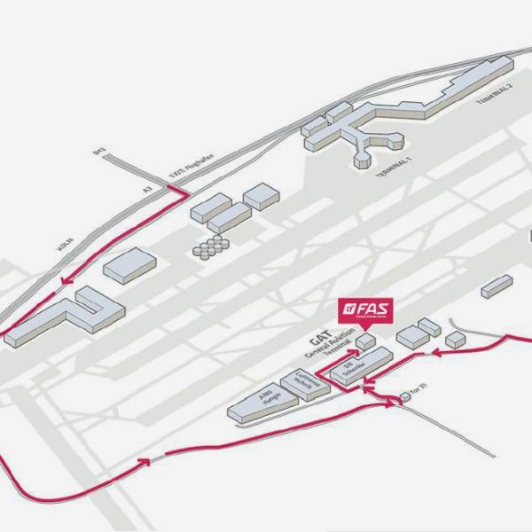 Frankfurt Aviation Services map of airport