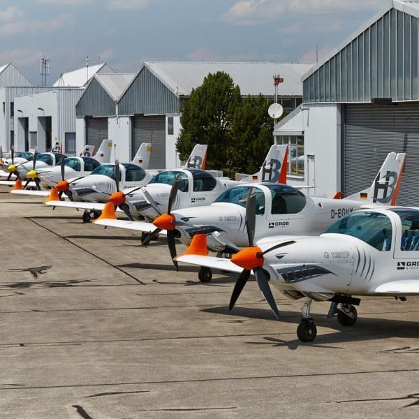 Grob Aircraft row of planes