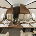 Gulfstream G650 Ultra Long Range Jet Aircraft For Charter From Gestair On AvPay aircraft interior during dining