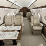 Gulfstream G650 Ultra Long Range Jet Aircraft For Charter From Gestair On AvPay aircraft interior seating during dining