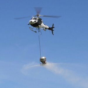 Helicopter sowing and spreading from Christchurch Helicopters