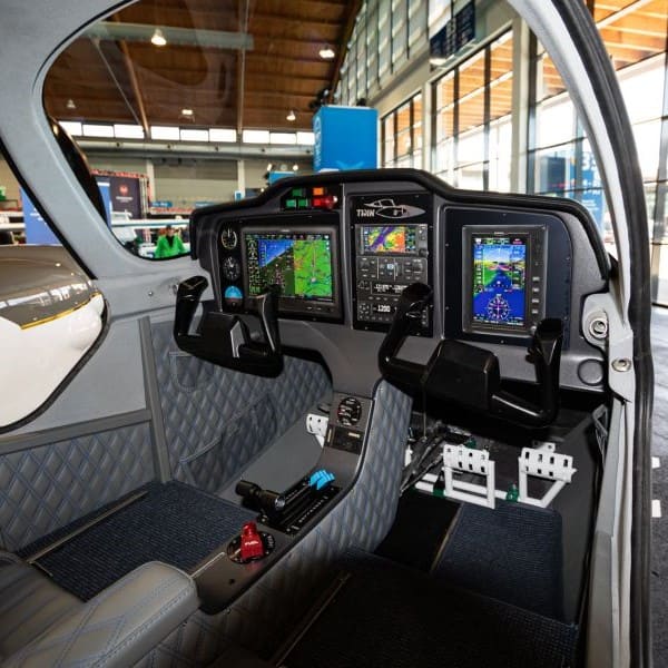 Inside of helicopter