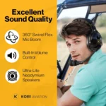 KORE H1 Helicopter Pilot Headset (Mono) With Headset Bag - U-174 Plugs 4
