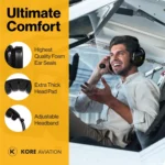 KORE P1 General Aviation Headset (Mono), Dual GA Plugs 3