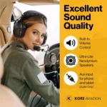 KORE P1 General Aviation Headset (Mono), Dual GA Plugs 5