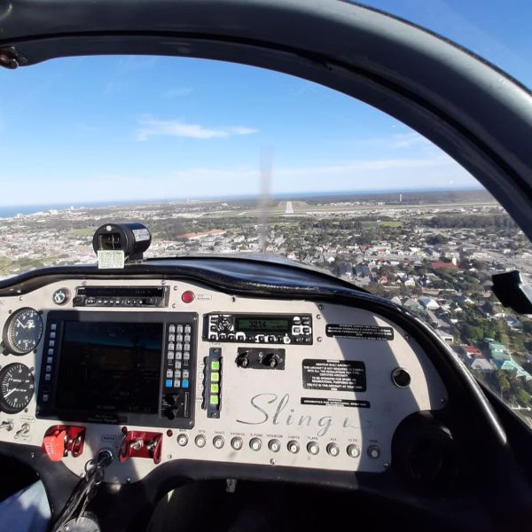Madiba Bay School of Flight Gallery Sling cockpit view of final approach-min
