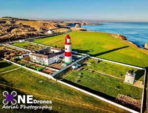 Souter Light House Drone Stock Image For Sale