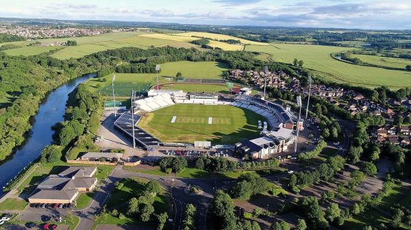 Seaham Stadium in County Durham Drone Stock Image For Sale