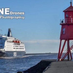 Arrival of DFDS King Seaways Drone Stock Image For Sale