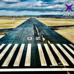 Runway at RAF Topcliffe Drone Stock Image For Sale