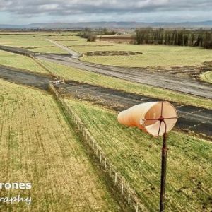 Wind Sock at RAF Topcliffe Drone Stock Image For Sale