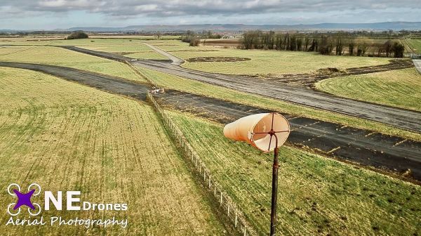 Wind Sock at RAF Topcliffe Drone Stock Image For Sale