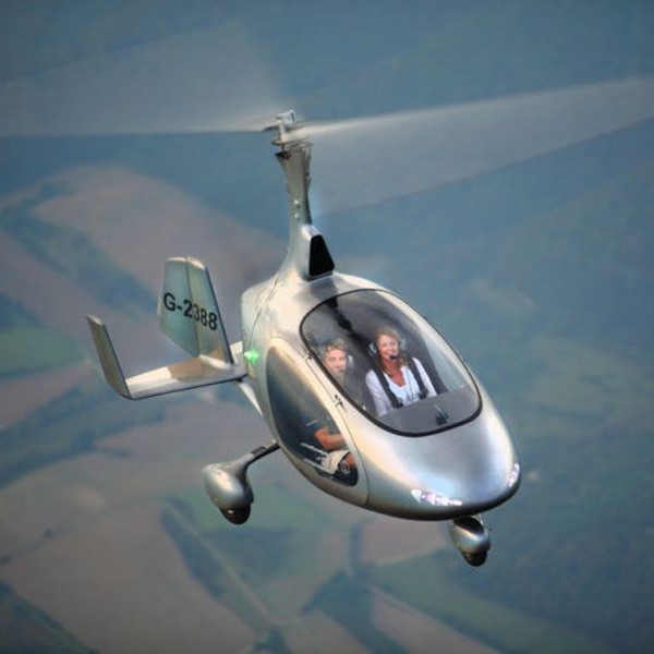 New AutoGyro Cavalon Gyrocopter Aircraft For Sale By AutoGyro Deutschland in flight over countryside view from above
