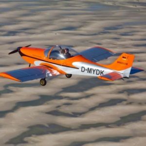New Breezer B400 6 Ultralight Aircraft For Sale flying over sand orange silver