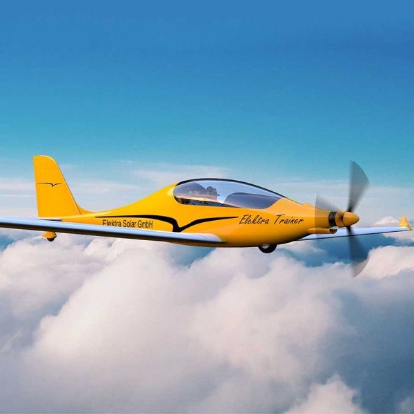 New Elektra Solar Elektra Trainer Electric Aircraft For Sale flying above clouds front right