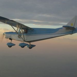 New ICP Aviazione Savannah VG Ultralight Aircraft For Sale in flight in evening
