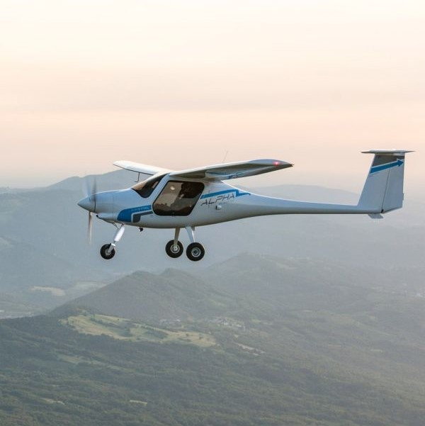New Pipistrel Alpha Electro Electric Aircraft For Sale in flight over countryside