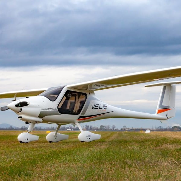 New Pipistrel Velis Club Microlight Airplane For Sale left wing front