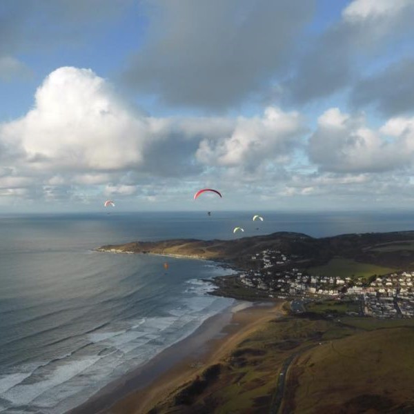 North Devon Hang Gliding & Paragliding Club On AvPay over coastline