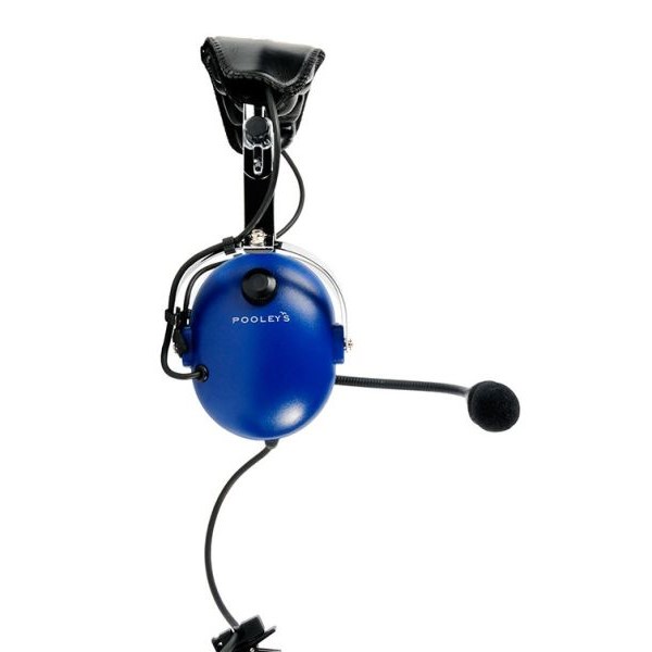 POOLEYS AVIATION HEADSET – PASSIVE (BLUE EAR CUPS) + FREE HEADSET BAG 6