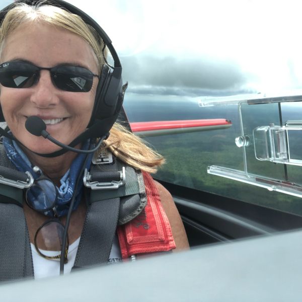 Patty Wagstaff in the cockpit