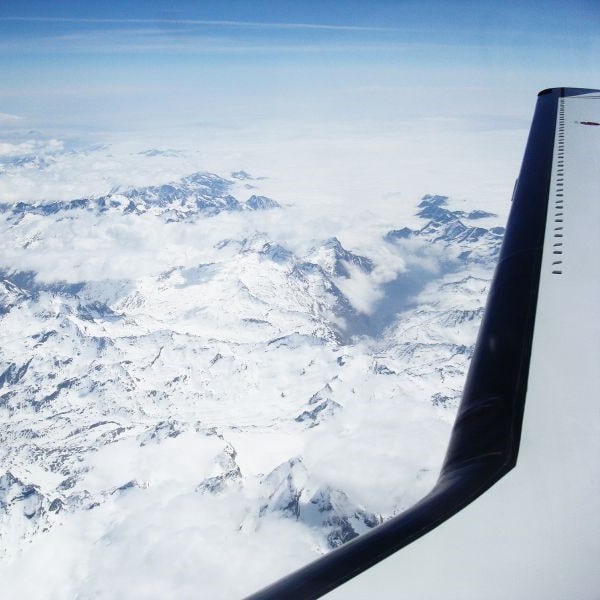 Piper Germany Flying School view of snow capped mountains