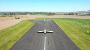 Piper PA28 on the threshold of Runway 21 at Perth Airport