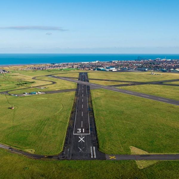 Rotoris Limited runway at blacpool aerial view