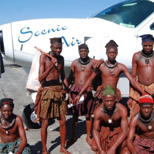 Scenic Air Namibia nose of plane with tribe