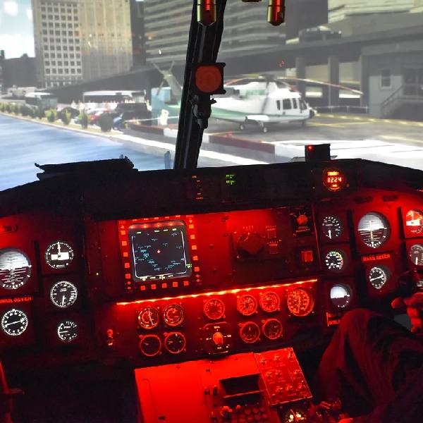 Sim2do flight simulators console lit up red