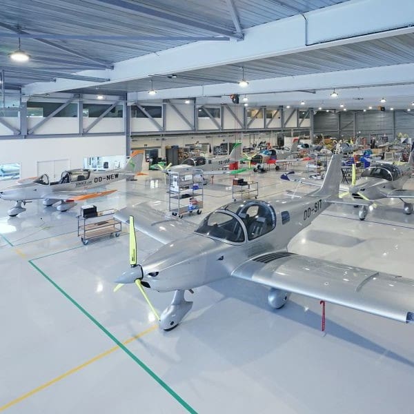 Soneca aeroplanes inside hanger