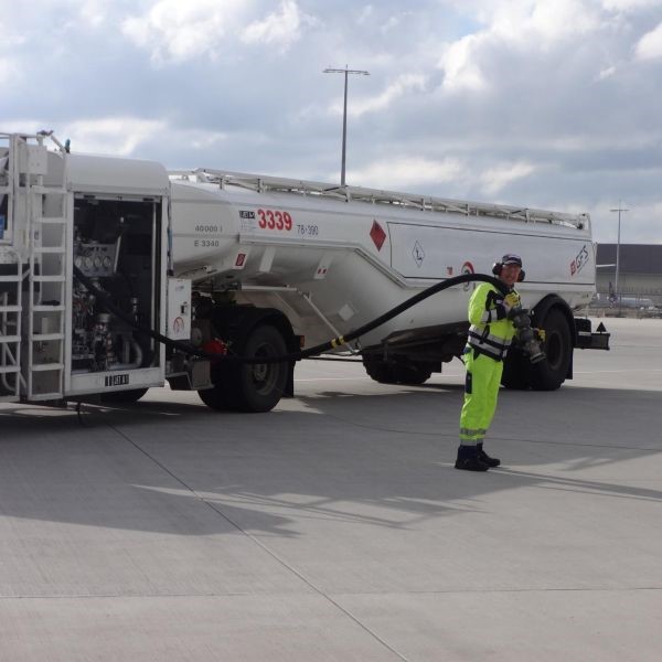 Stuttgart Aviation Service fuel tanker at airport
