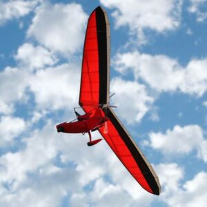 Three Wheeler Joker Trike Engine Hang Glider For Sale single seat in flight view of underneath
