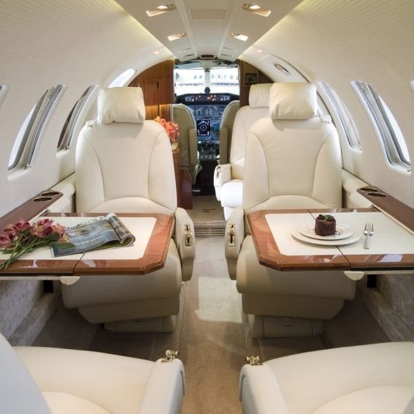 Total Fly private jet interior