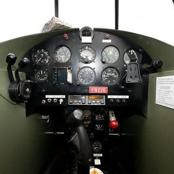 Velocity Aviation cockpit of military plane